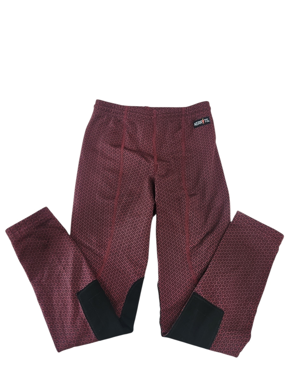 Kerrits Kids Fleece Lite II  Riding Tights Cinnabar Herringbone Sz Lg equestrian